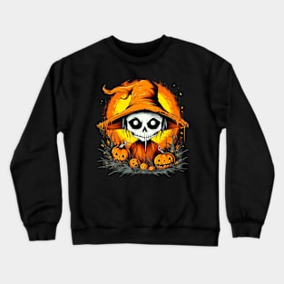 Eerie Halloween Ghoul Art - Spooky Season Delight Crewneck Sweatshirt